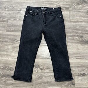 Vintage Y2K Pepe Jeans London Capris Womens 27 Black Low‎ Rise 2000s Minimalist